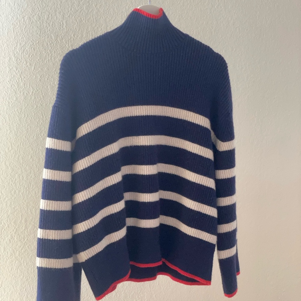Zara Navy and white striped sweater